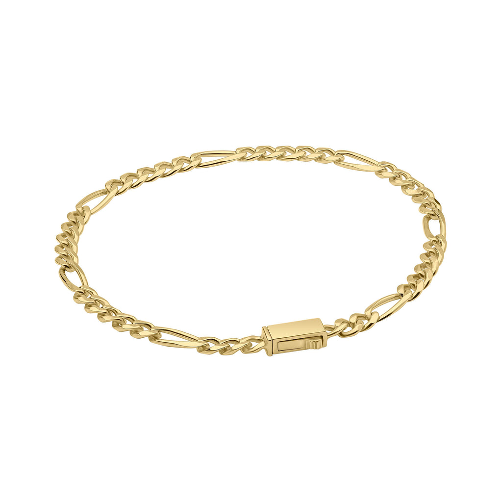 Gecko Jewellery Sterling Silver Figaro Chain Bracelet with Box Lock