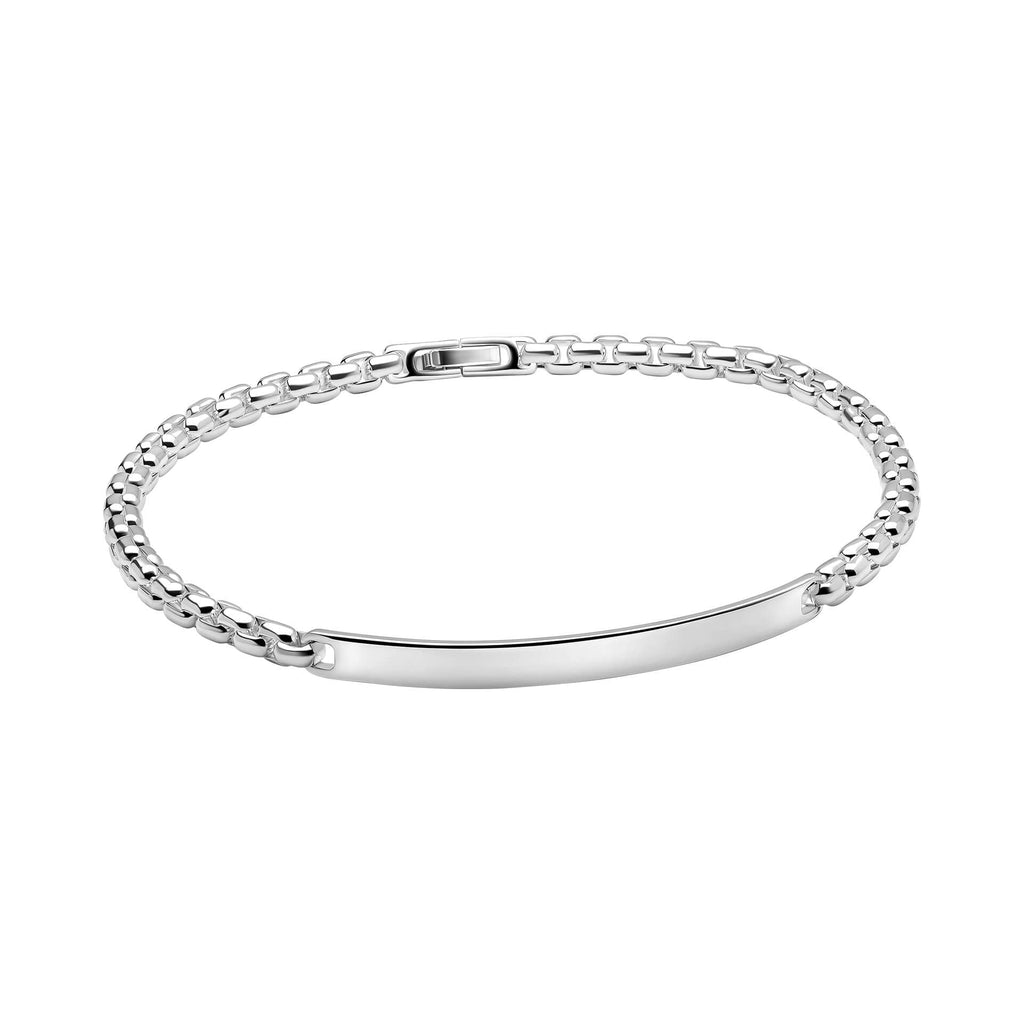Gecko Jewellery Sterling Silver ID Bar Chain Bracelet – Polished Finish