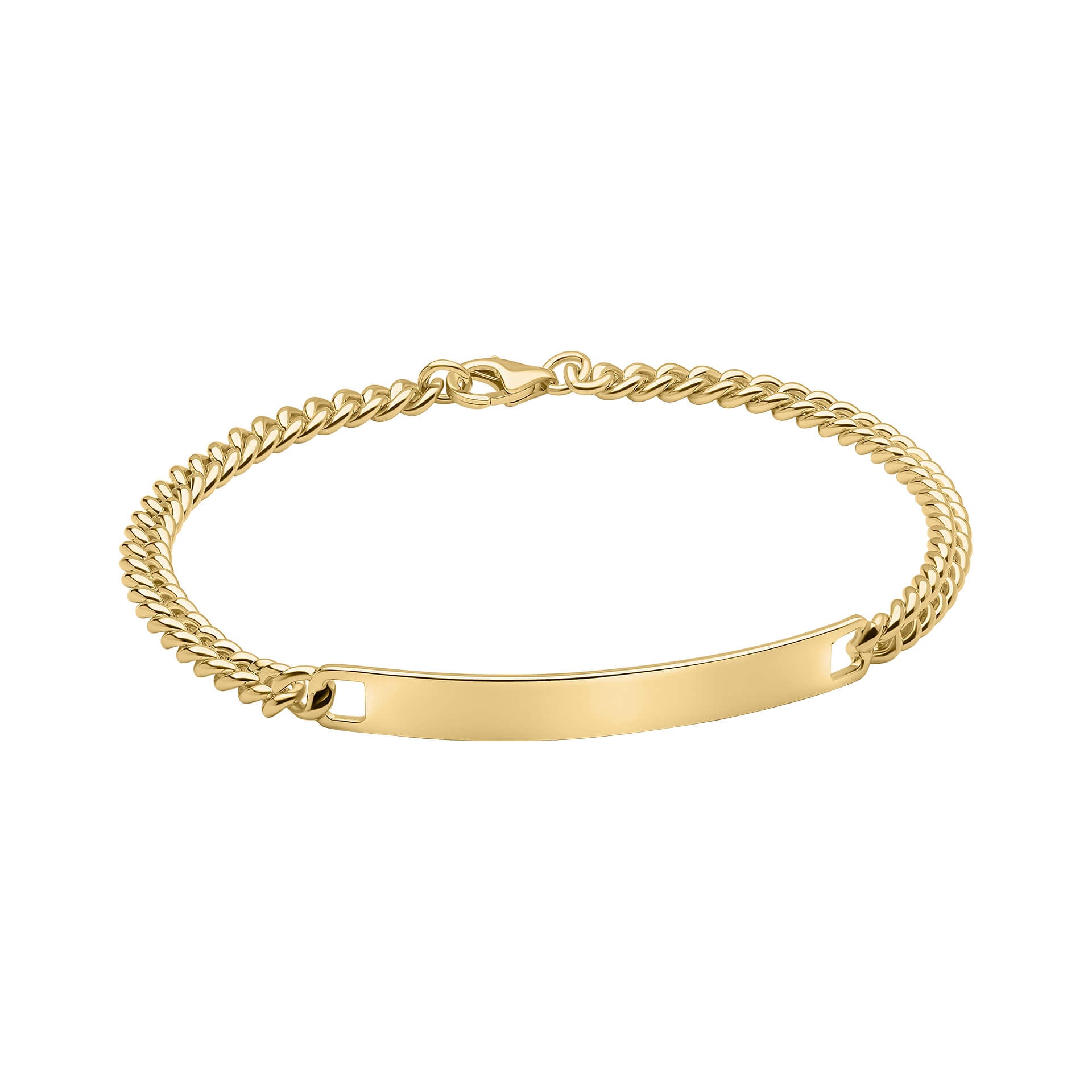Gecko Jewellery Sterling Silver Curb Chain Bracelet with ID Bar