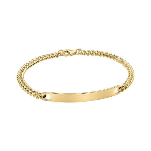 Gecko Jewellery Sterling Silver Curb Chain Bracelet with ID Bar