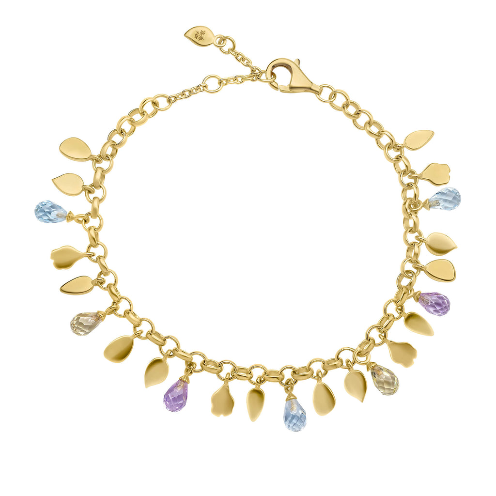 Laura Ashley Everingham Meadow Briolette Charm Bracelet in Gold Vermeil