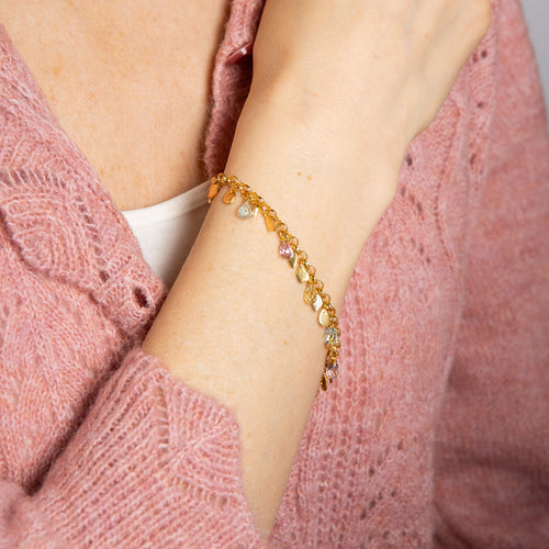 Laura Ashley Everingham Meadow Briolette Charm Bracelet in Gold Vermeil