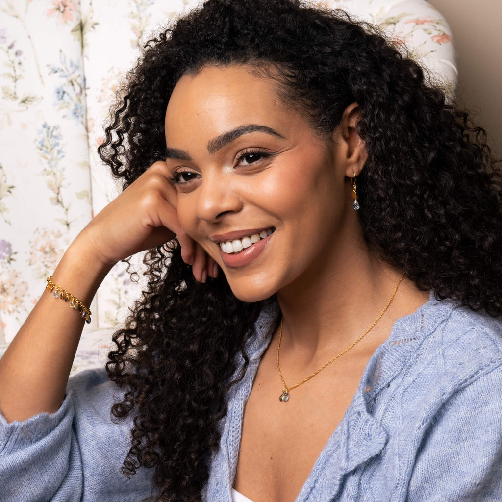 Laura Ashley Everingham Meadow Briolette Charm Bracelet in Gold Vermeil