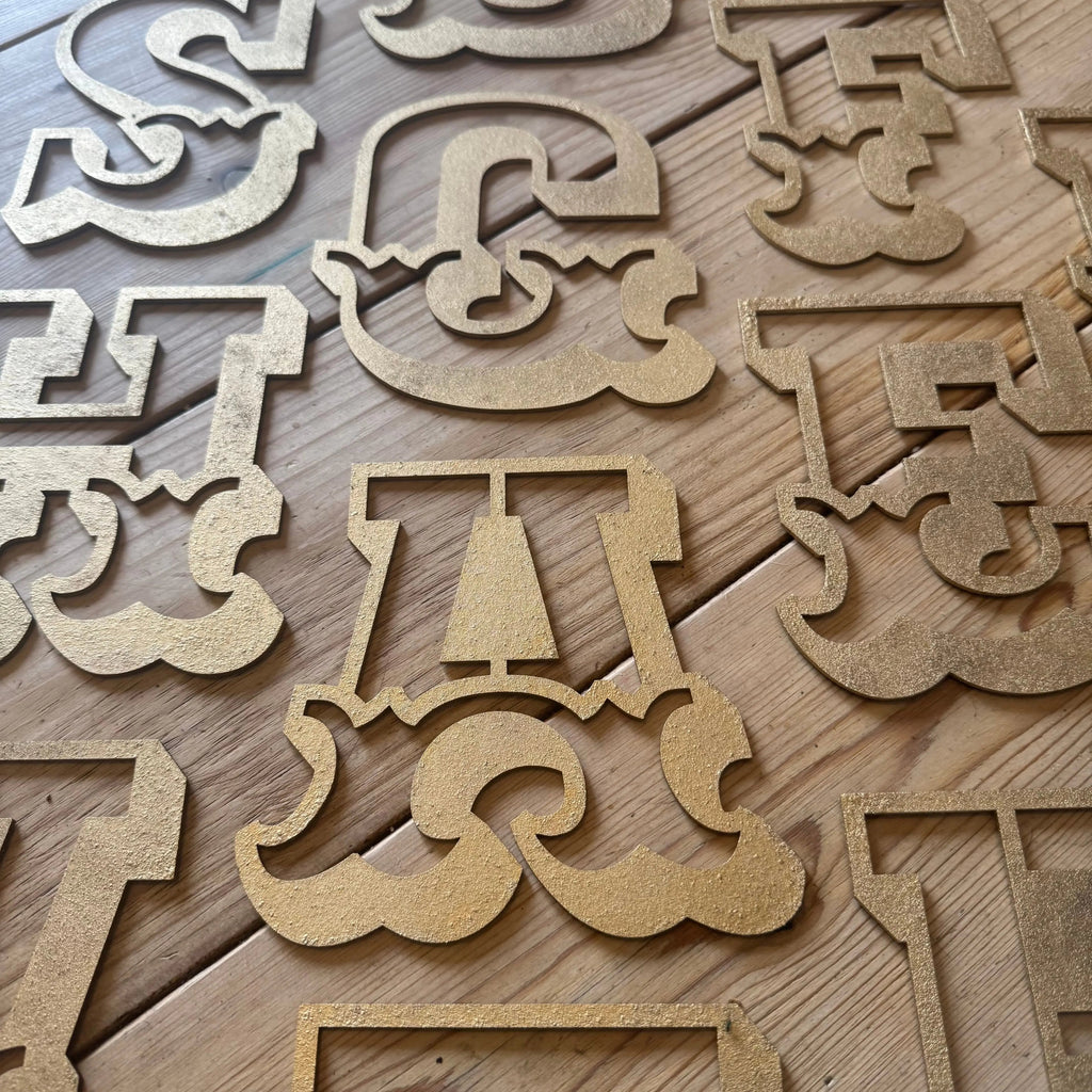 Rustic Gold Metal Carnival Letters | Distressed Steel Signage by Norfolk