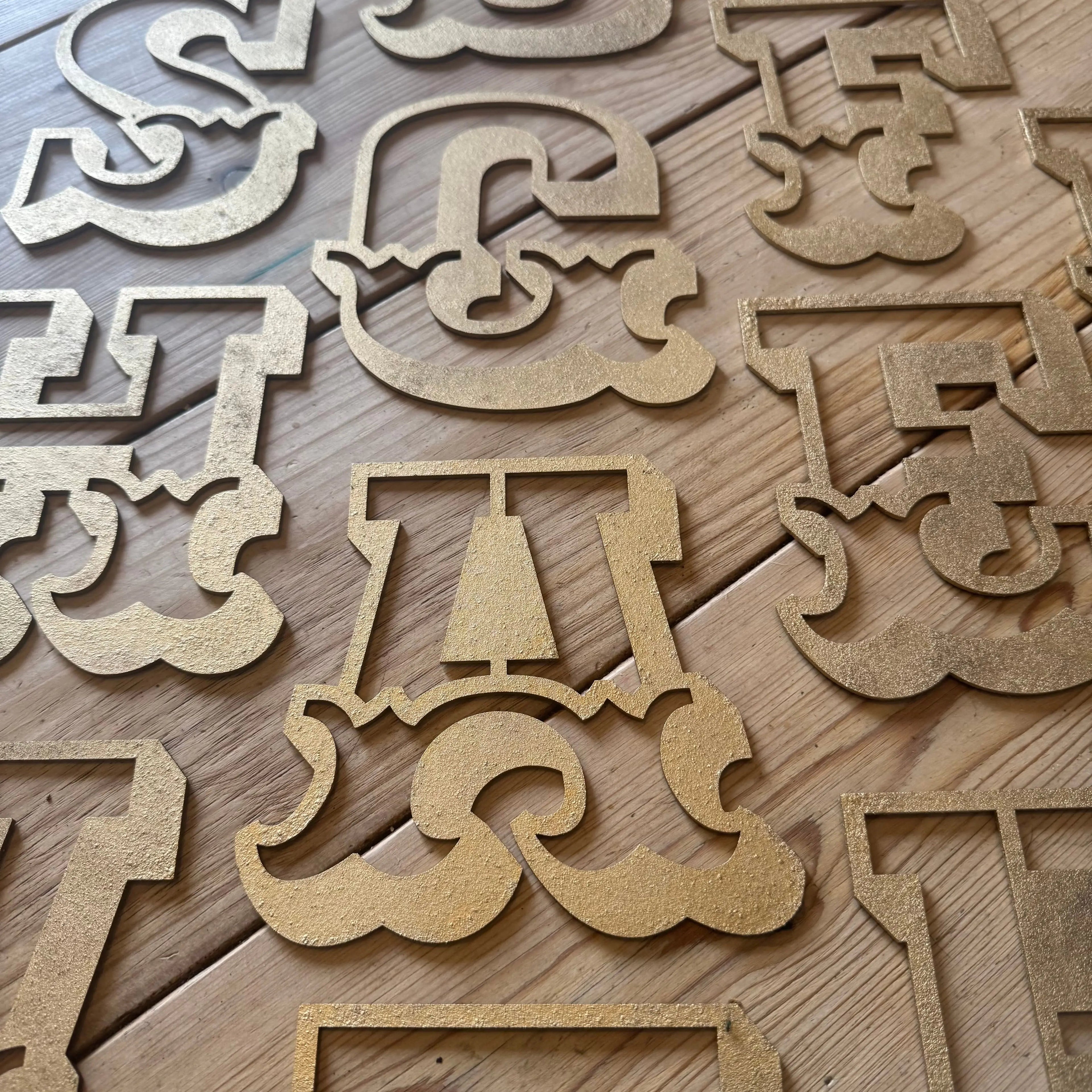 Rustic Gold Metal Carnival Letters | Distressed Steel Signage by Norfolk