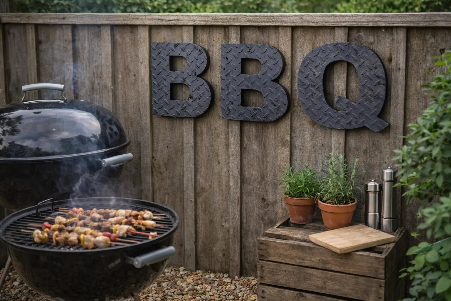 BBQ Steel Lettering 12 inch