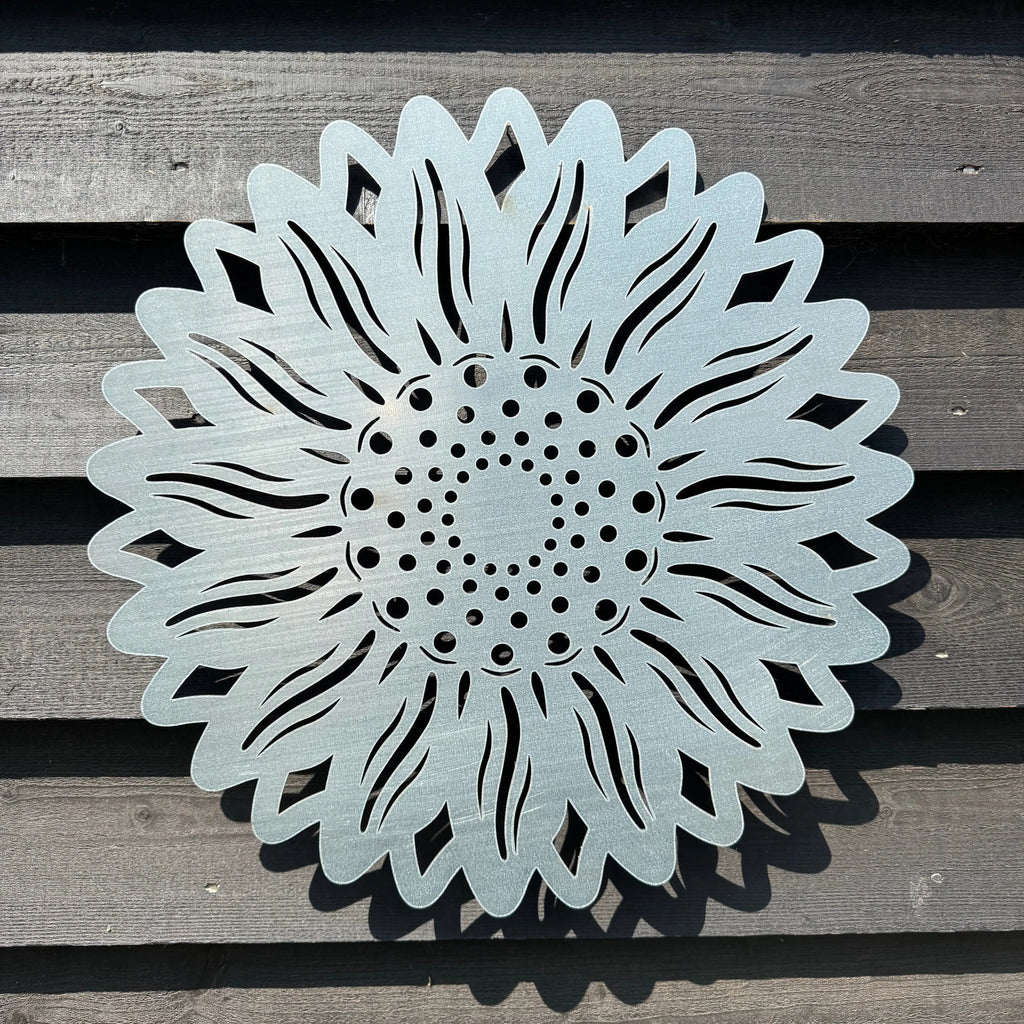 Rustic Warehouse Norfolk | Large Galvanized Steel Sunflower Wall Art
