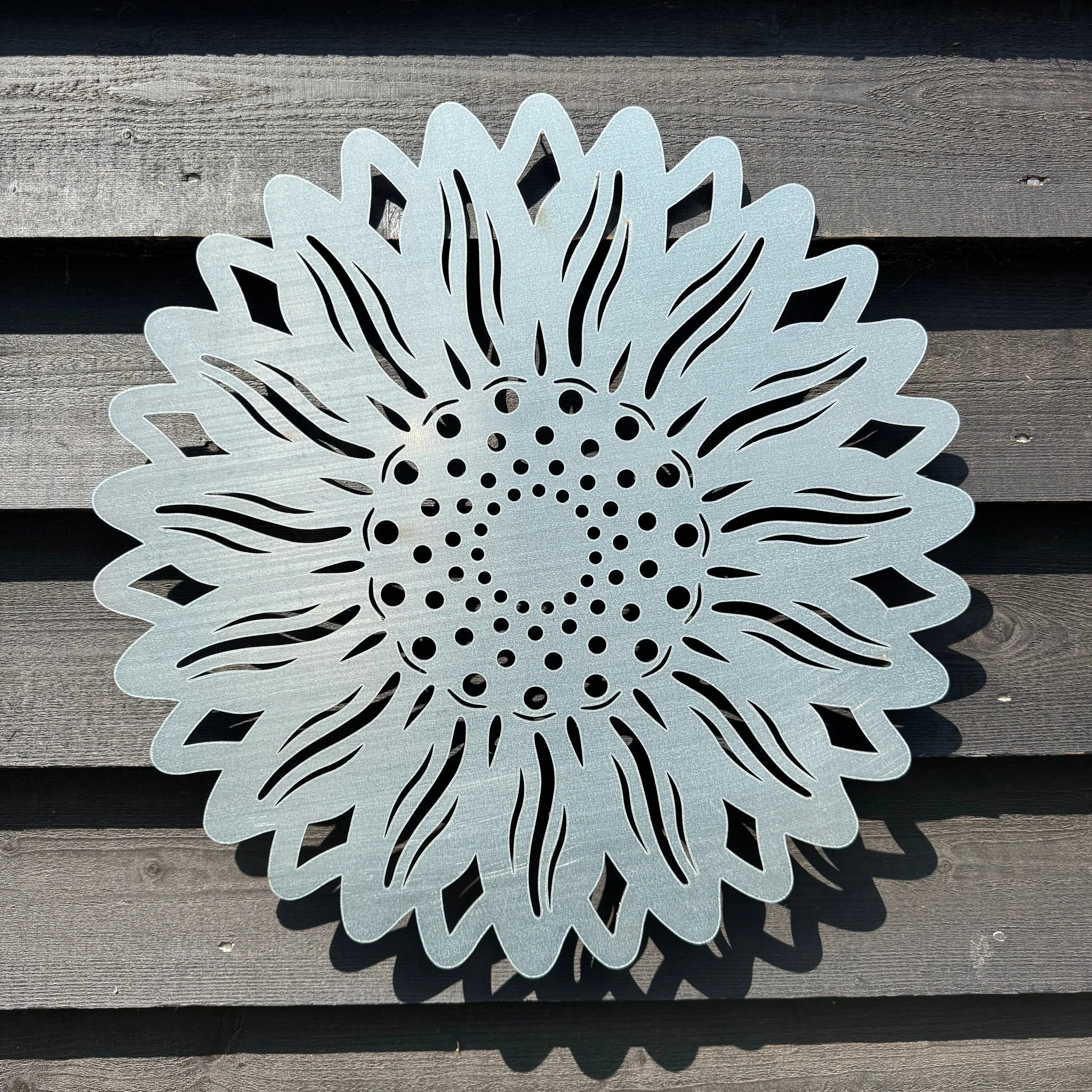 Rustic Warehouse Norfolk | Large Galvanized Steel Sunflower Wall Art