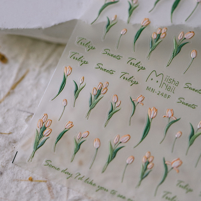 Spring Tulip Nail Deco Stickers – LuLuFun Studio Floral Nail Art