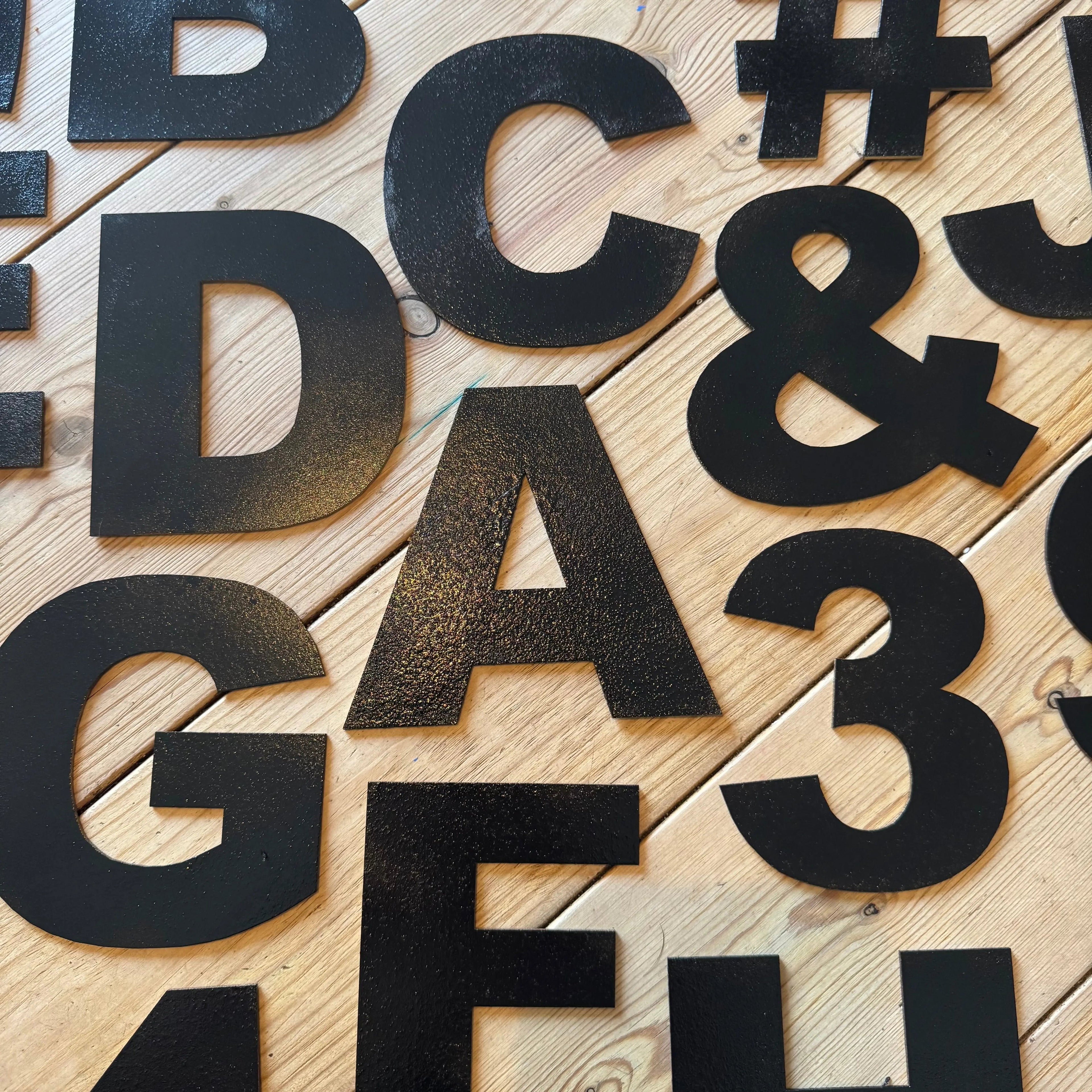 Rustic Black Metal Letters – Industrial Steel Wall Decor by Rustic Warehouse