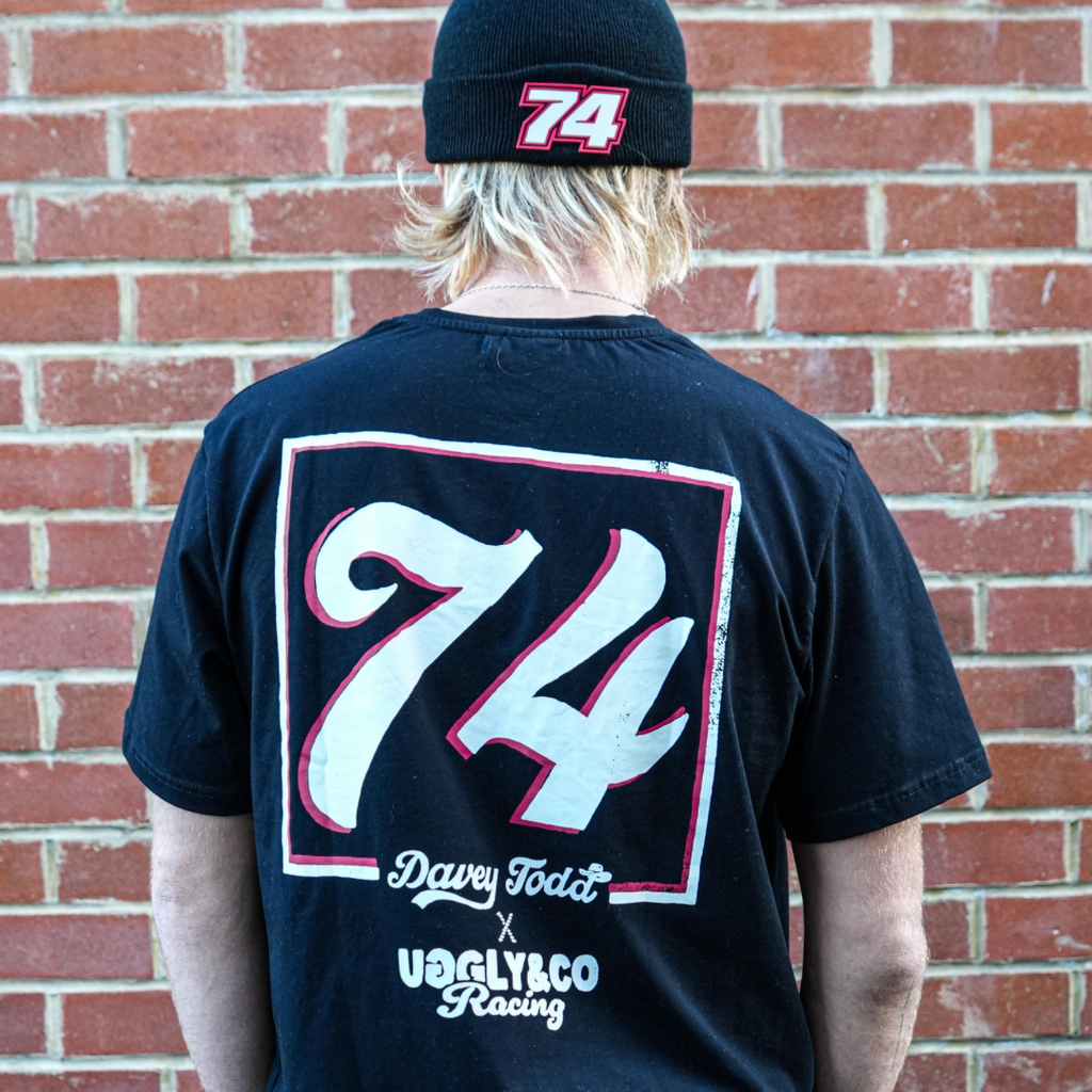 Davey Todd 74 Isle of Man TT Racing Tee – Uggly and Co Black Cotton