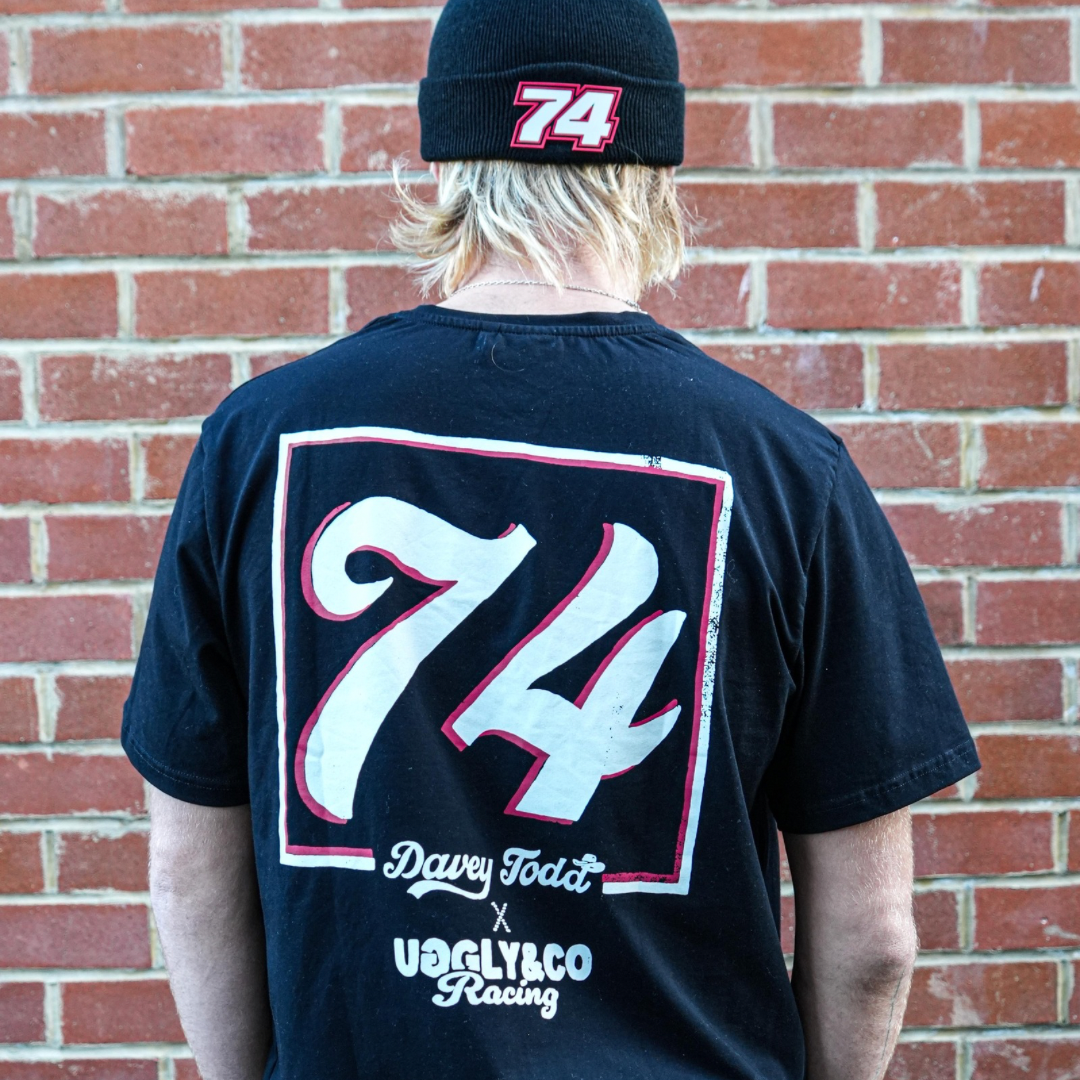 Davey Todd 74 Isle of Man TT Racing Tee – Uggly and Co Black Cotton