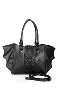 Banned Apparel Black Bat Tote Bag – Embroidered Goth Wing Handbag