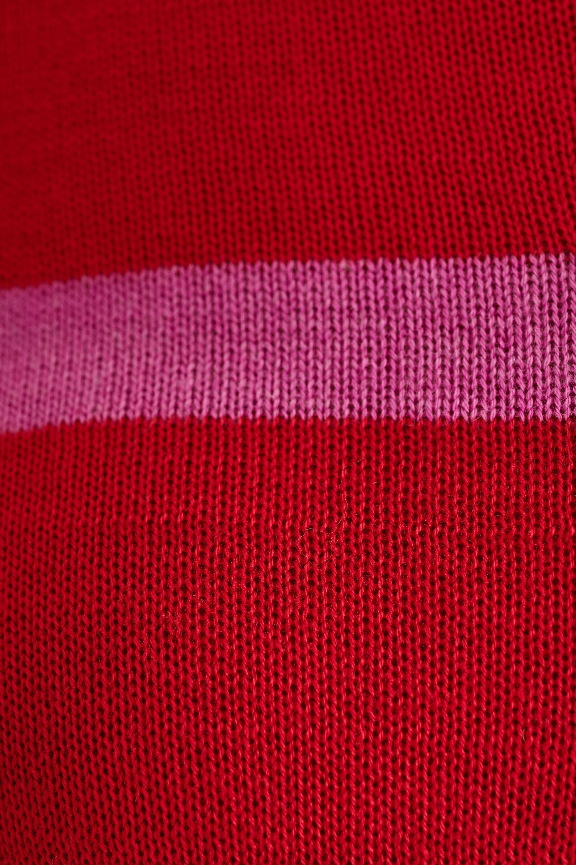 Bly Bow Intarsia Striped Jumper – Red