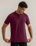 Regular Fit Maroon Cotton Polo Shirt