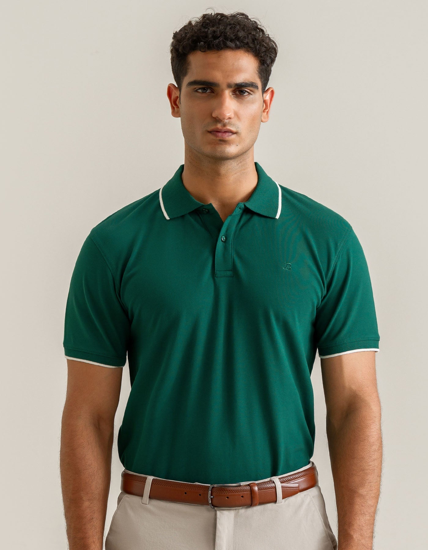 Refined Cotton Polo – British Green