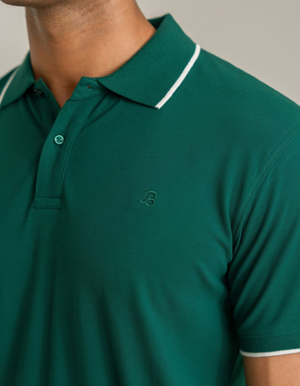 Refined Cotton Polo – British Green