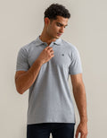 Heather Grey Regular Fit Cotton Polo Shirt