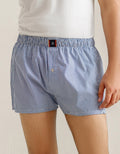 Blue Striped Woven Boxers