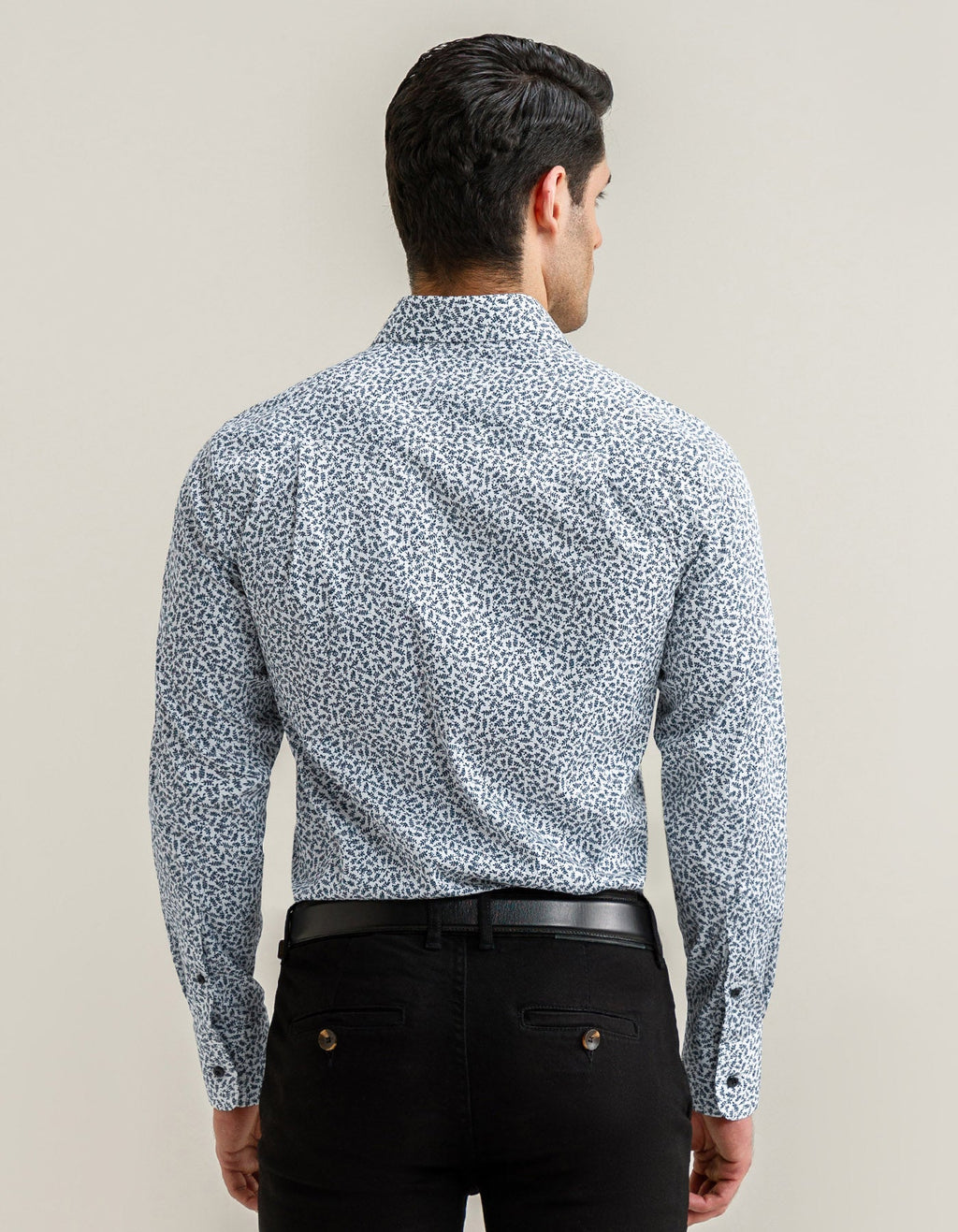 Easy Care Patterned Shirt - White