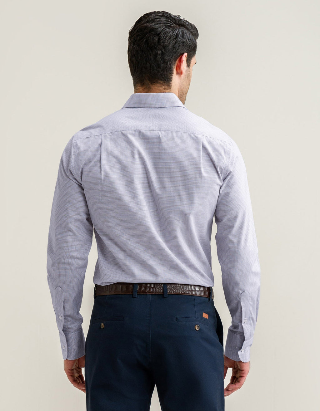 Light Brown Checkered Dress Shirt