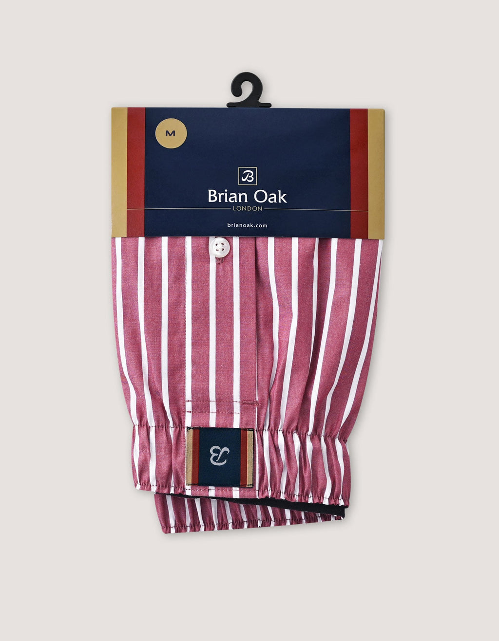 Maroon and White Striped Woven Boxer Short