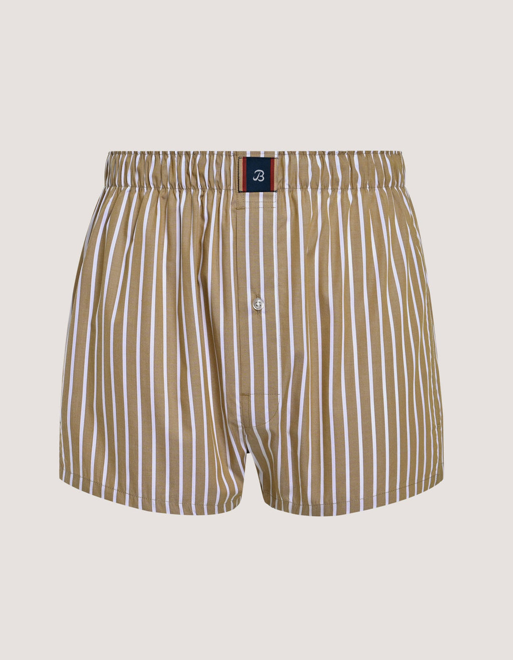 Light Brown Striped Woven Boxer