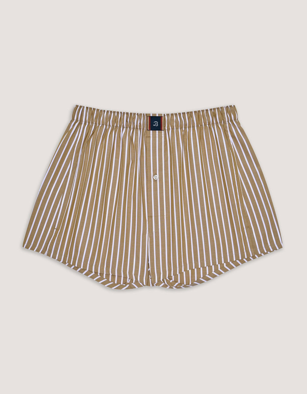 Light Brown Striped Woven Boxer