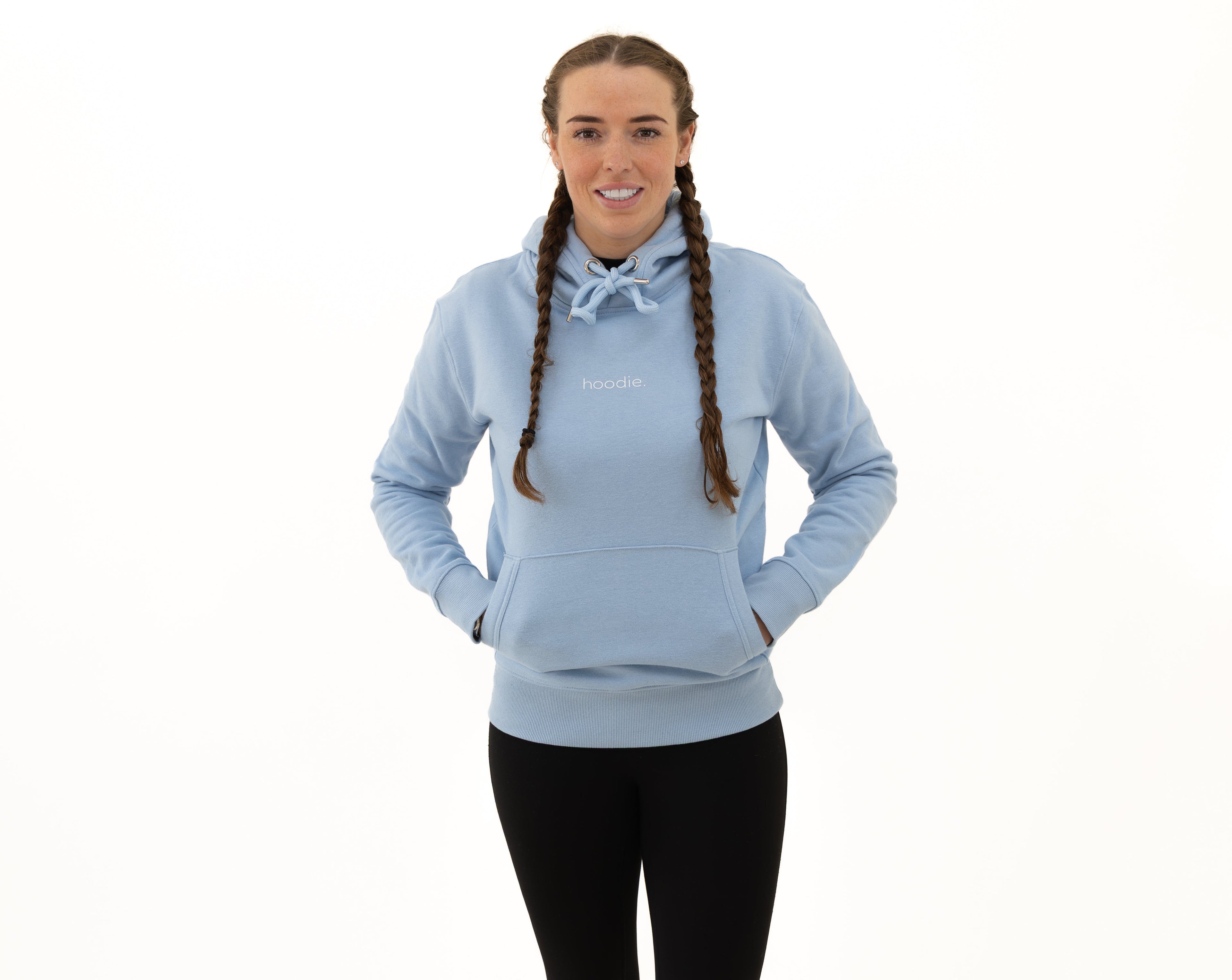 simple. hoodie. waffle. light-blue.