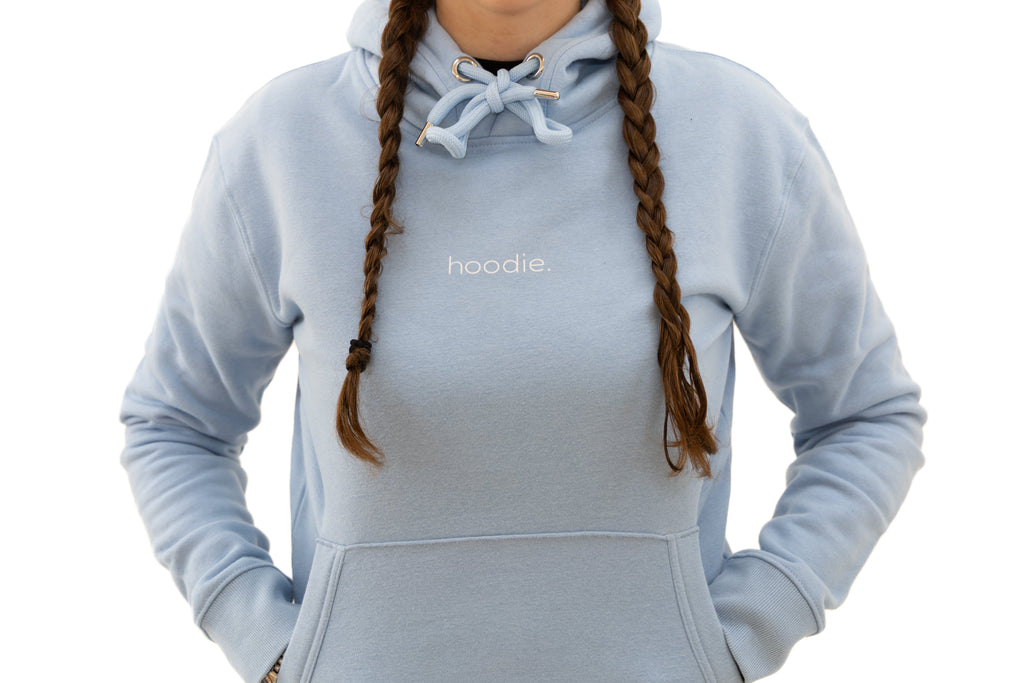 simple. hoodie. waffle. light-blue.