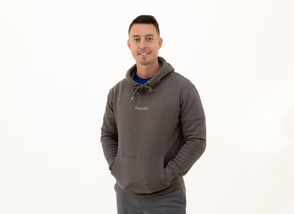 simple. hoodie. waffle. charcoal.