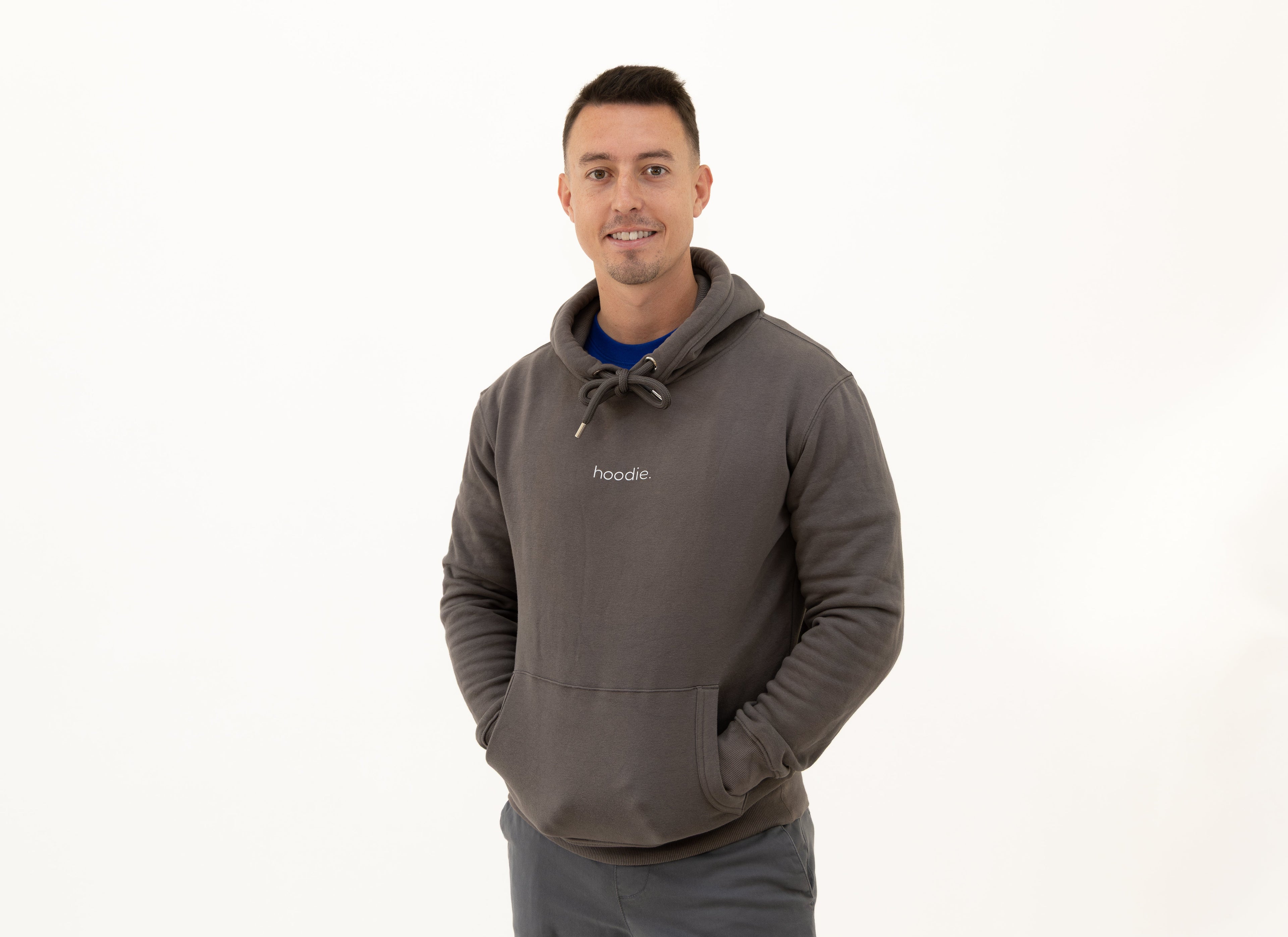 simple. hoodie. waffle. charcoal.