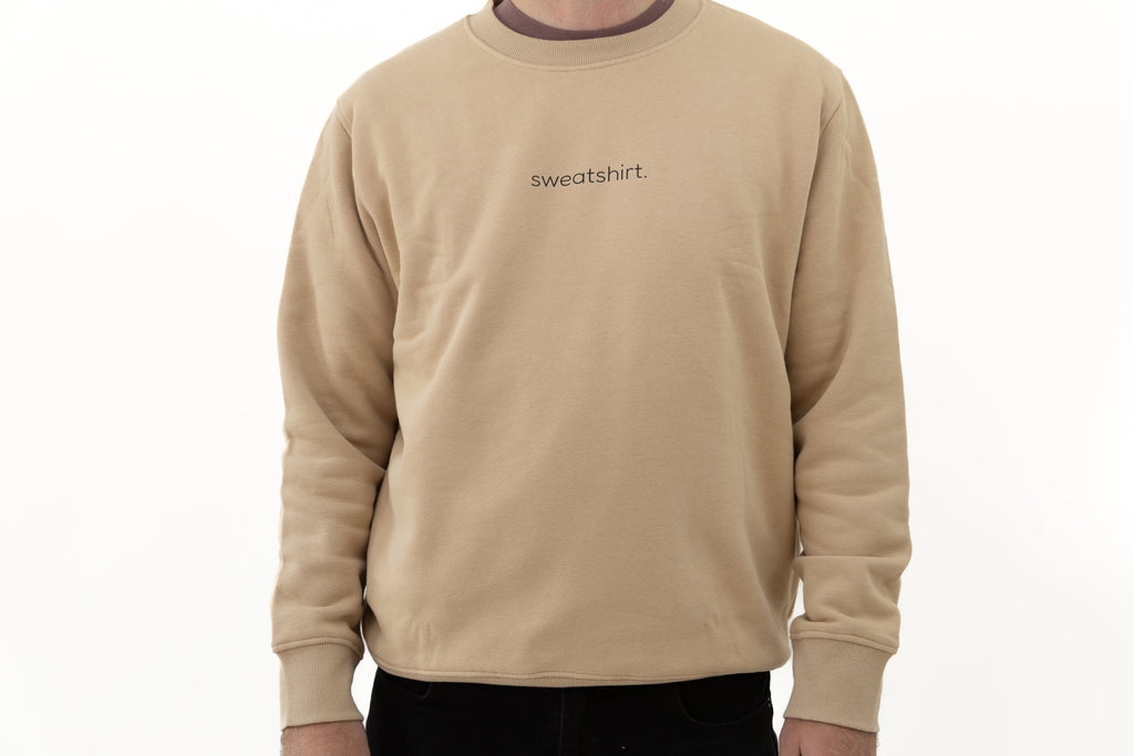 simple. sweatshirt. snug. desert-sand.