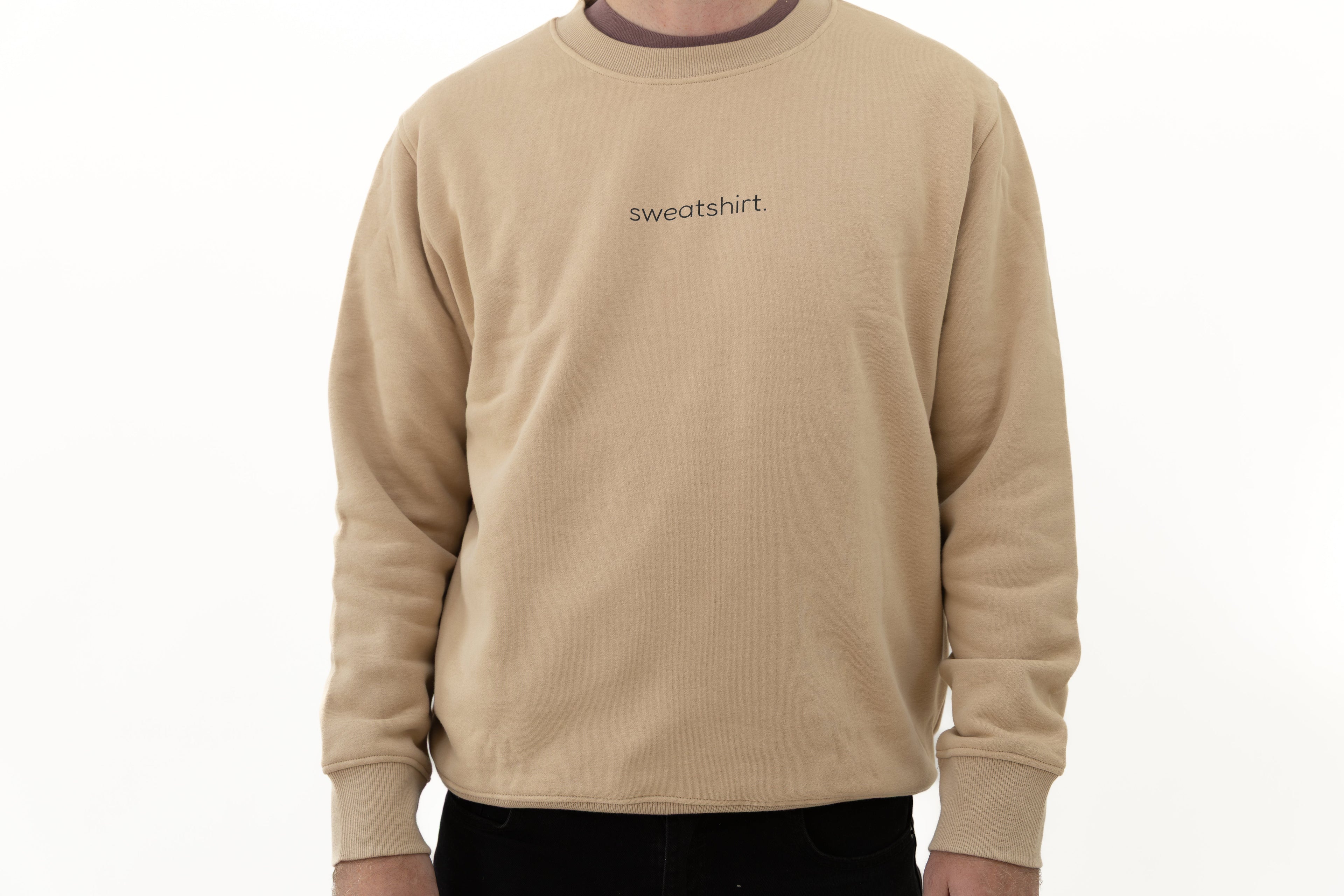 simple. sweatshirt. snug. desert-sand.