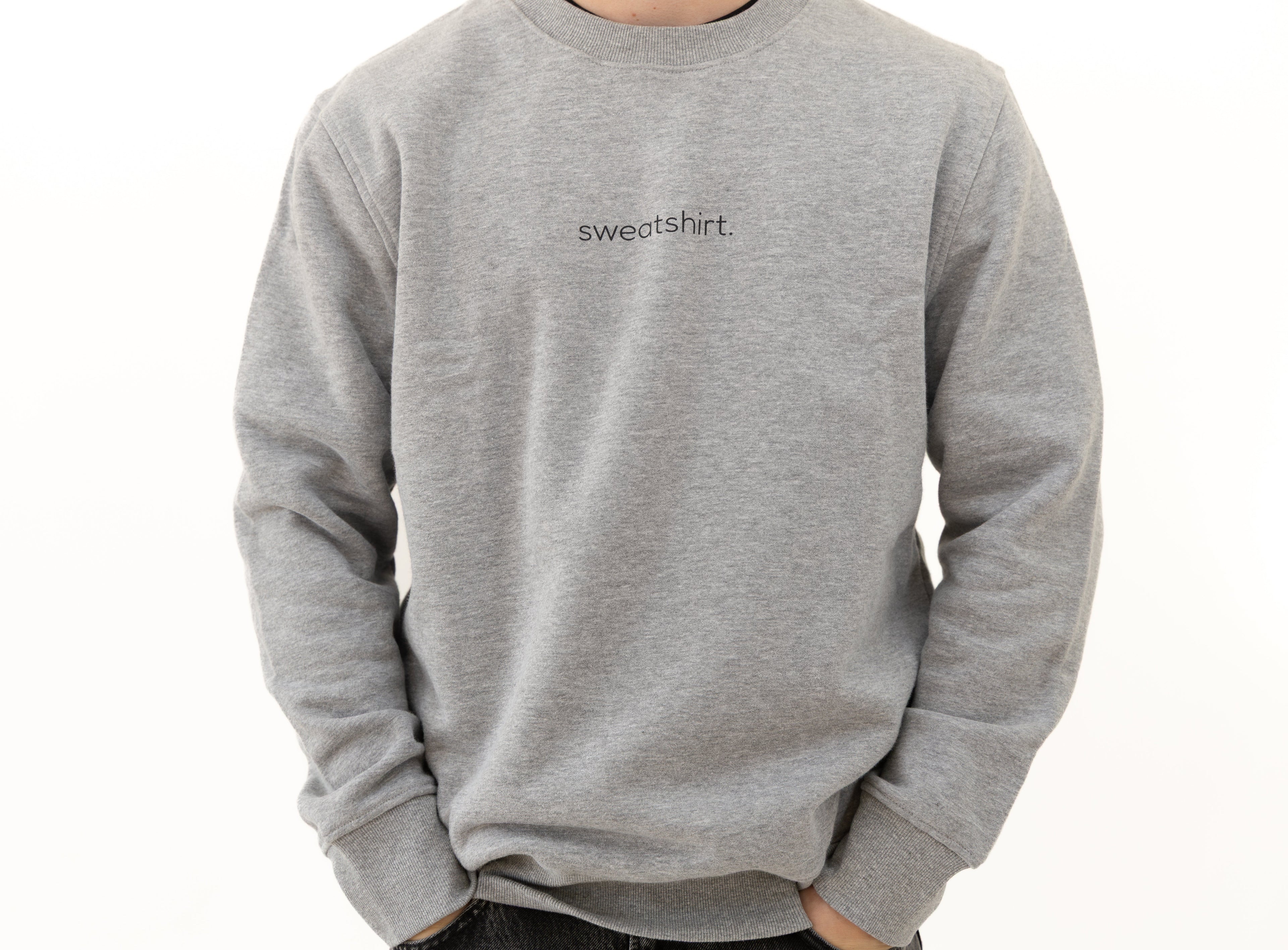 simple. sweatshirt. snug. grey-marl.