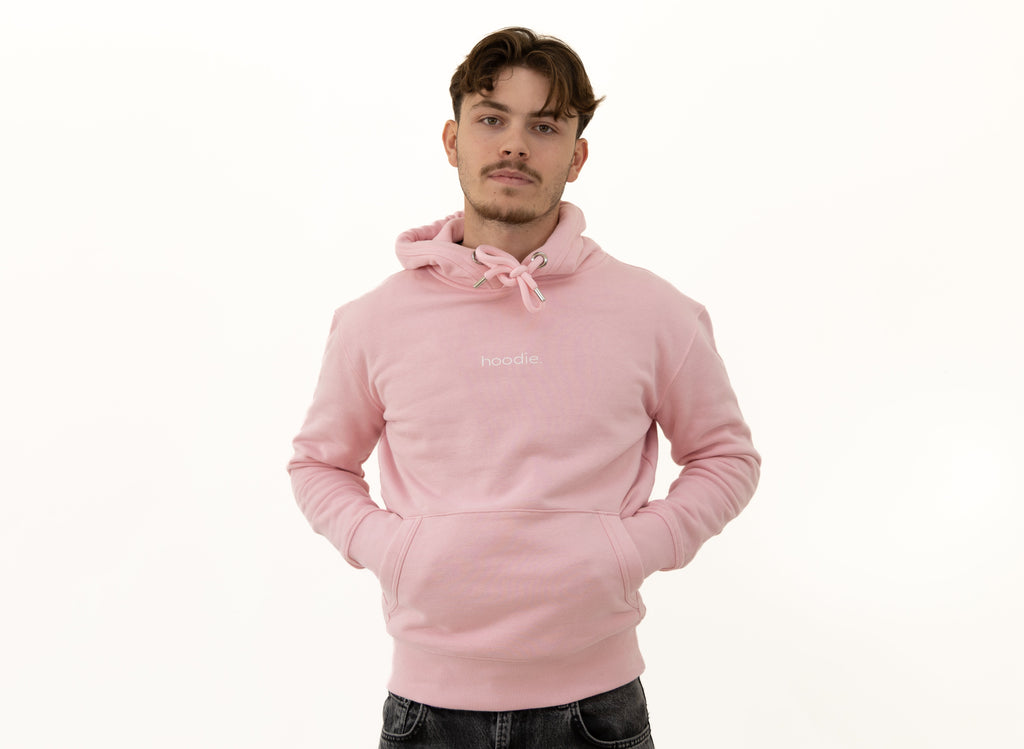 simple. hoodie. waffle. pink.