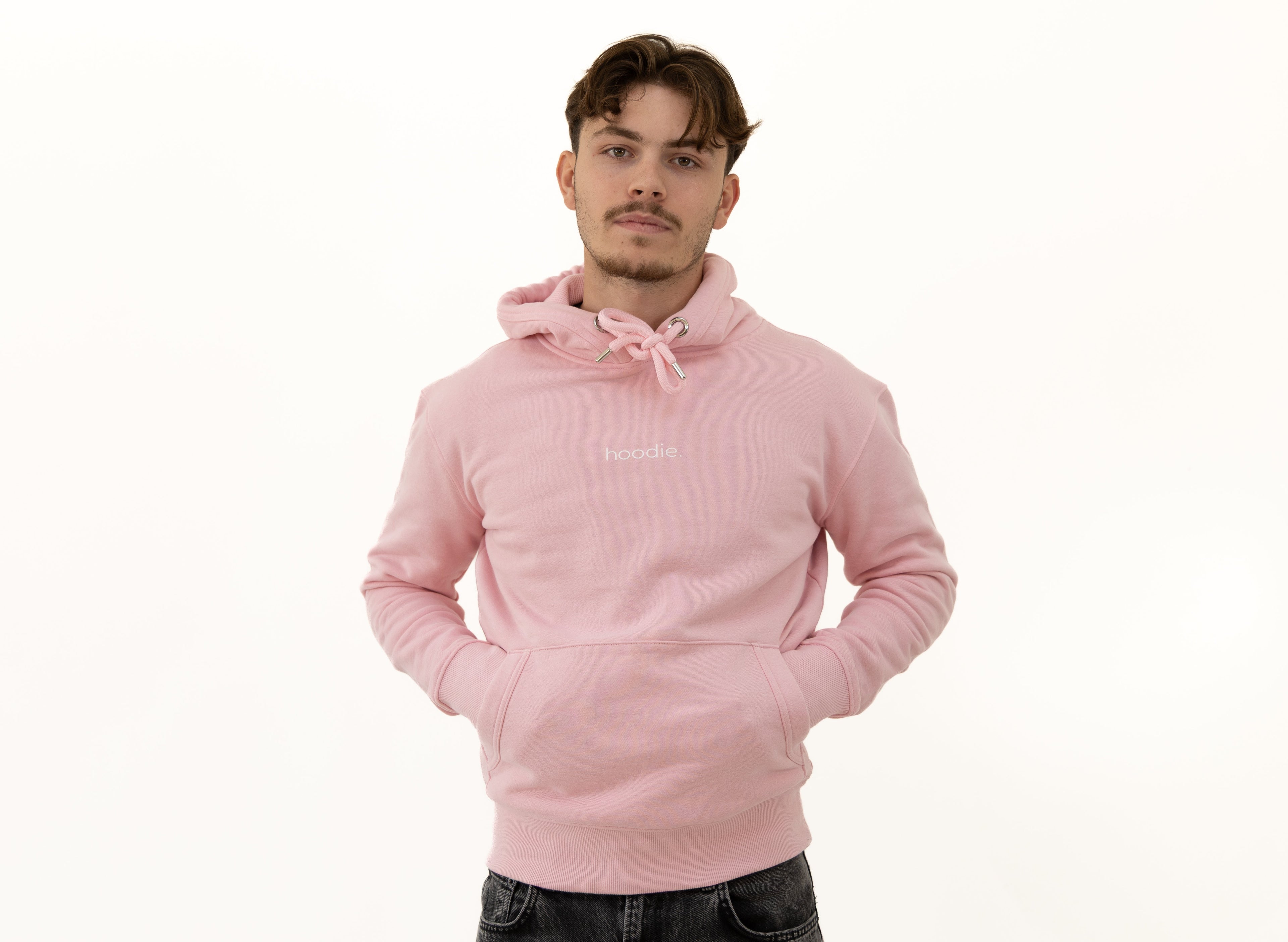 simple. hoodie. waffle. pink.