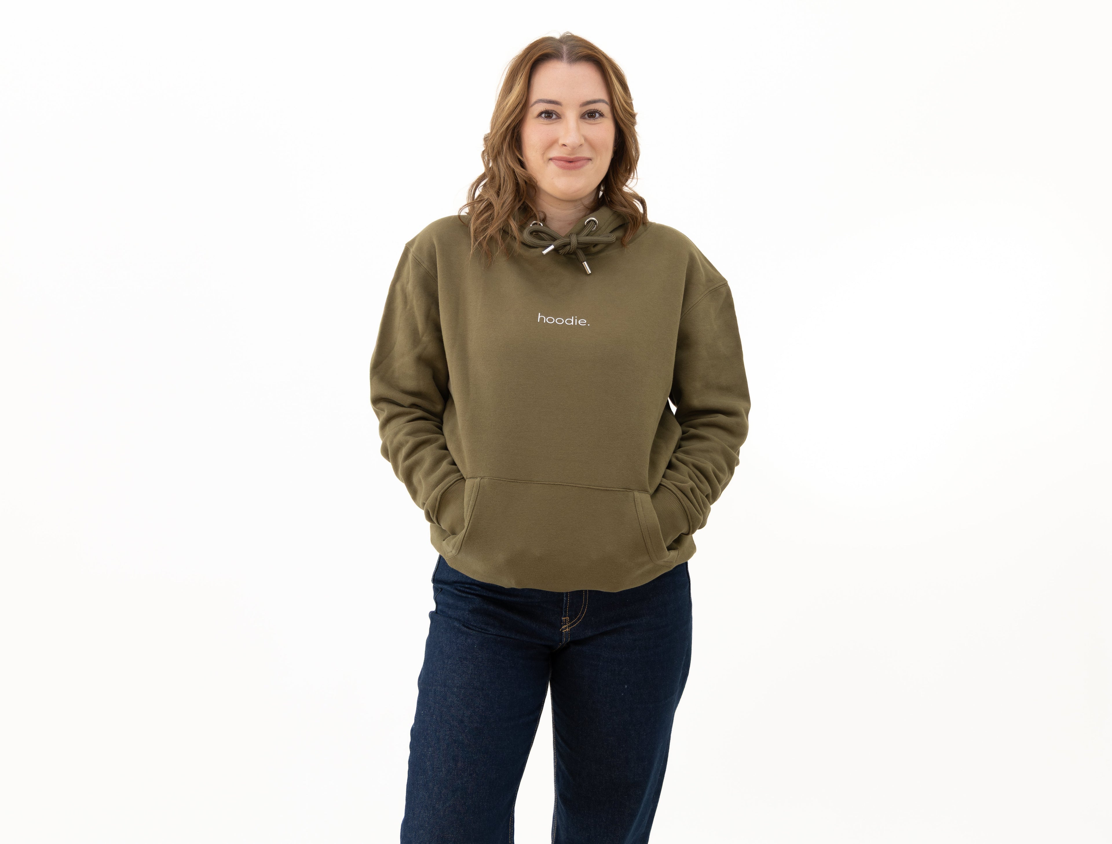simple. hoodie. waffle. khaki.