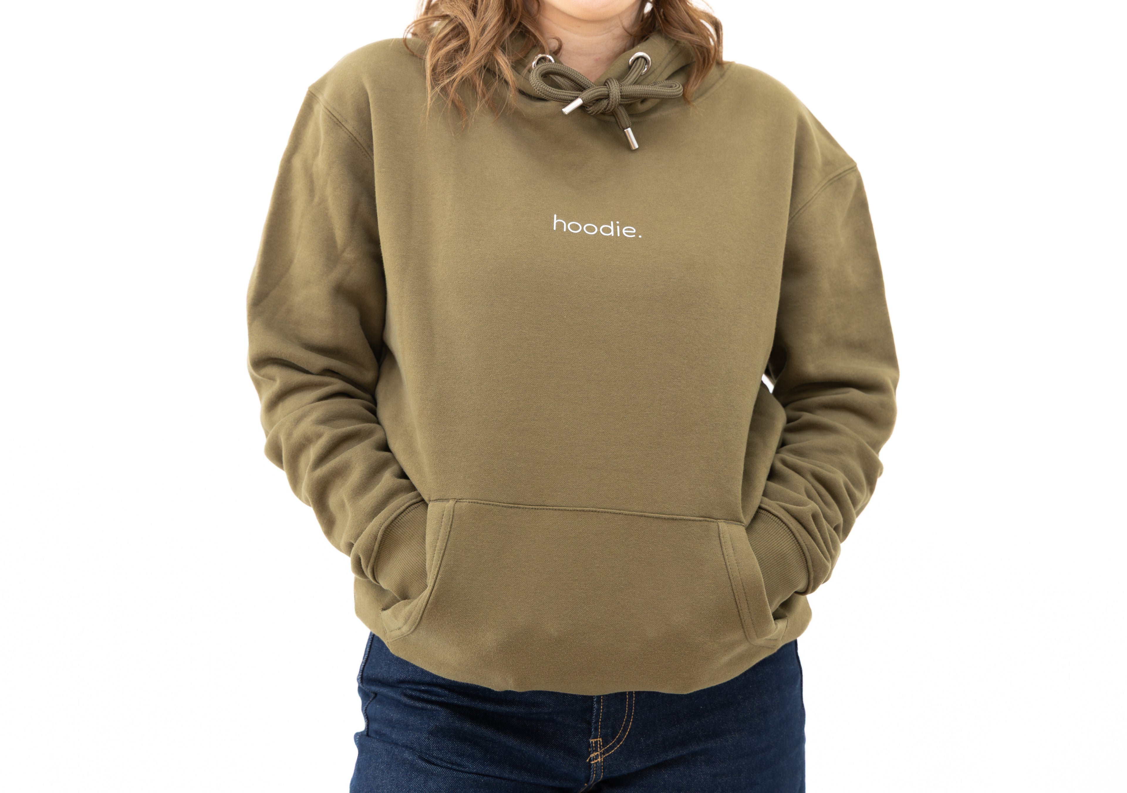 simple. hoodie. waffle. khaki.