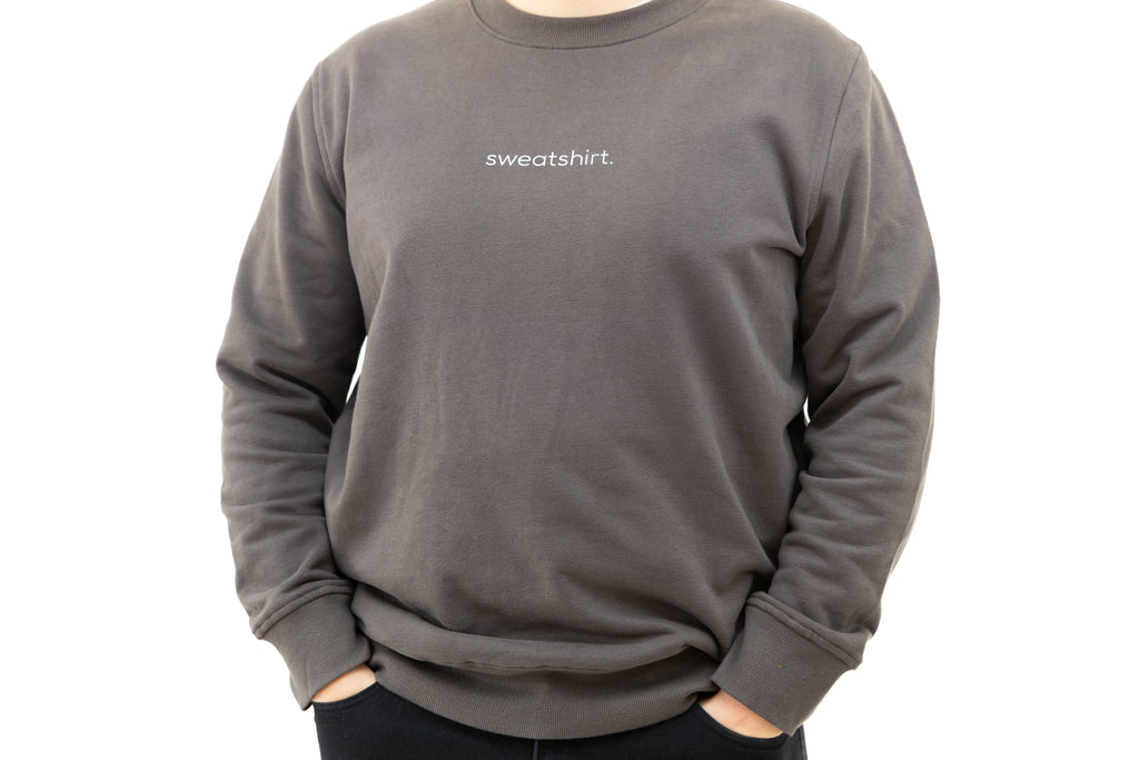 simple. sweatshirt. snug. charcoal.