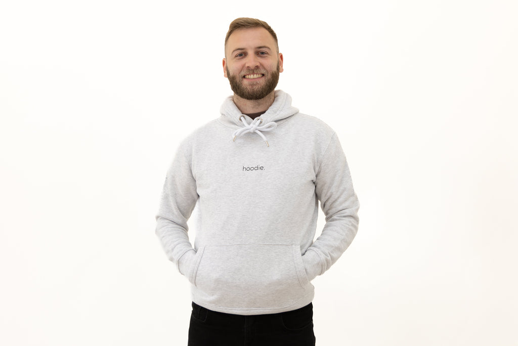 simple. hoodie. waffle. ash-grey.