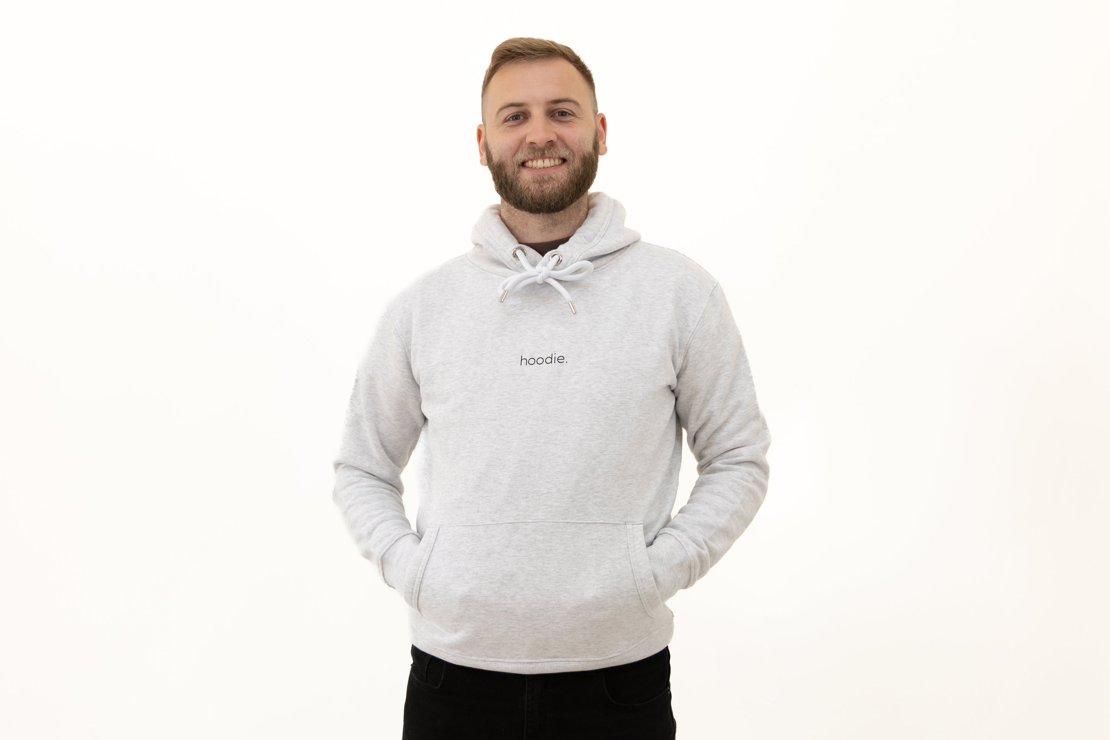 simple. hoodie. waffle. ash-grey.