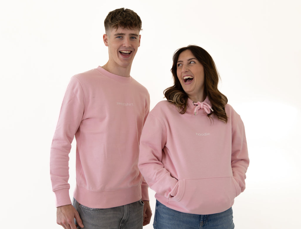 simple. hoodie. waffle. pink.