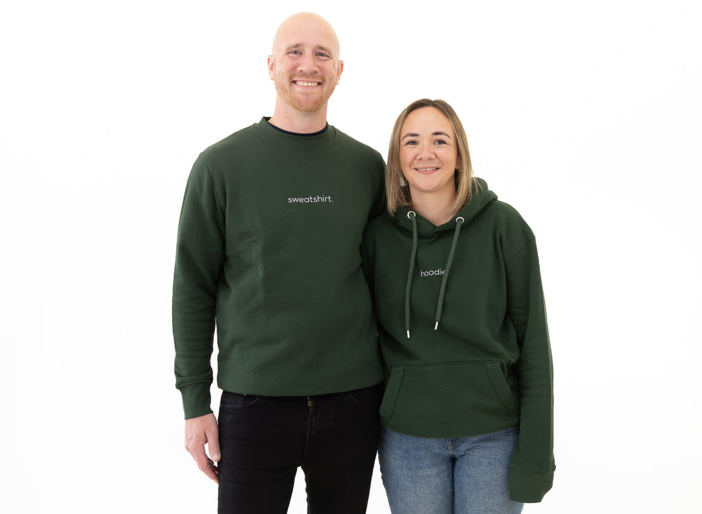 simple. hoodie. waffle. forest-green.