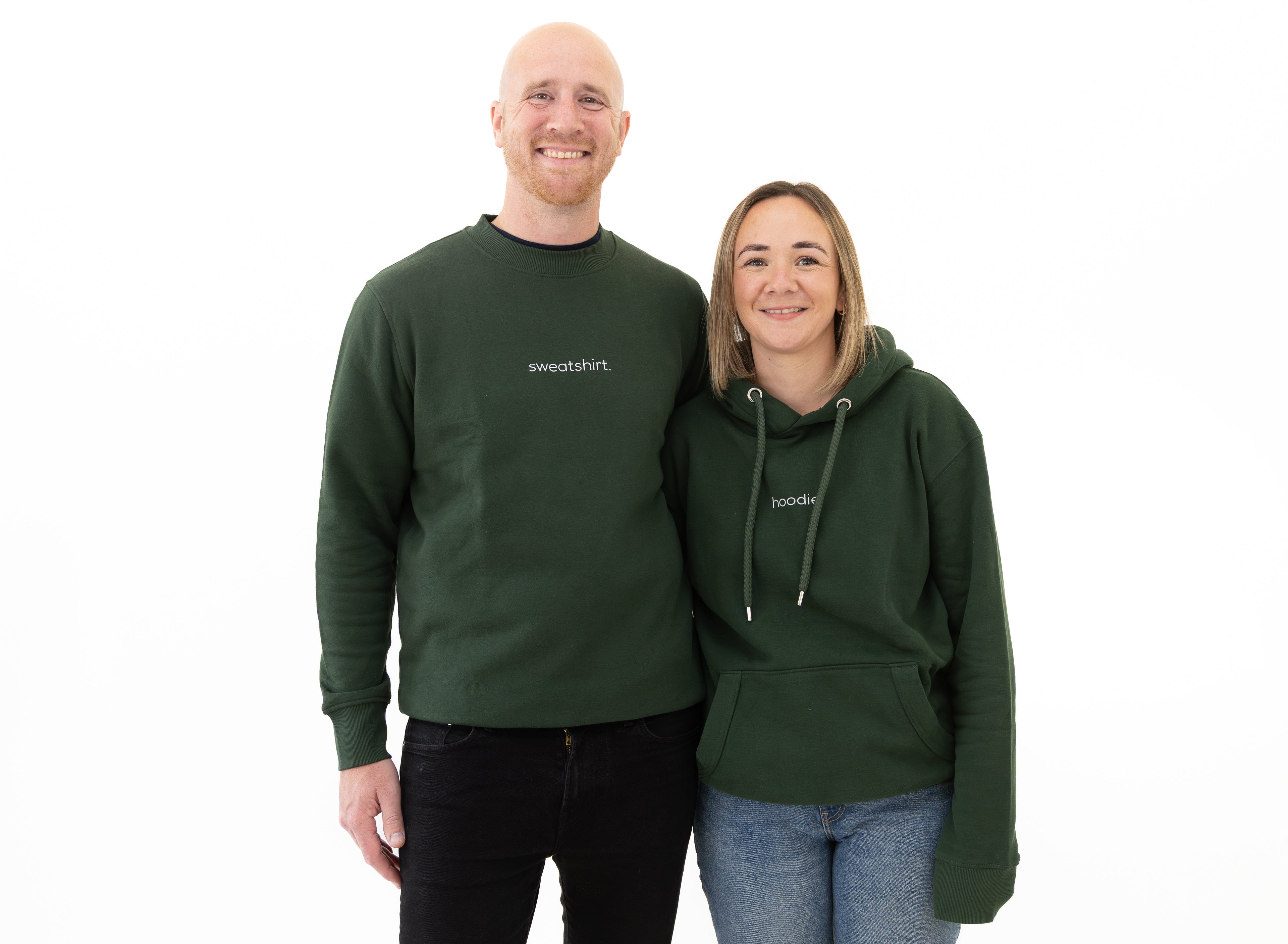simple. hoodie. waffle. forest-green.