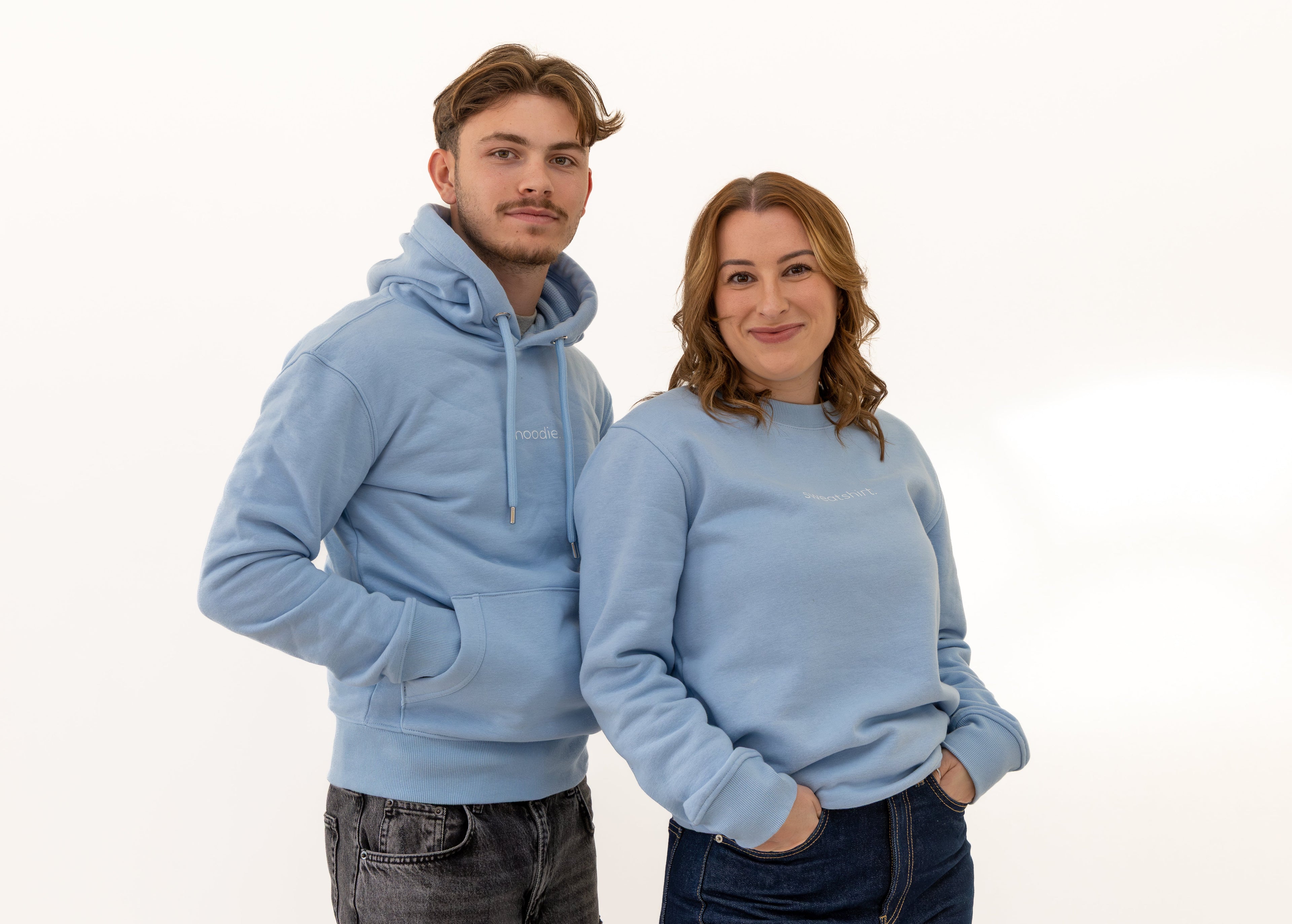 simple. hoodie. waffle. light-blue.