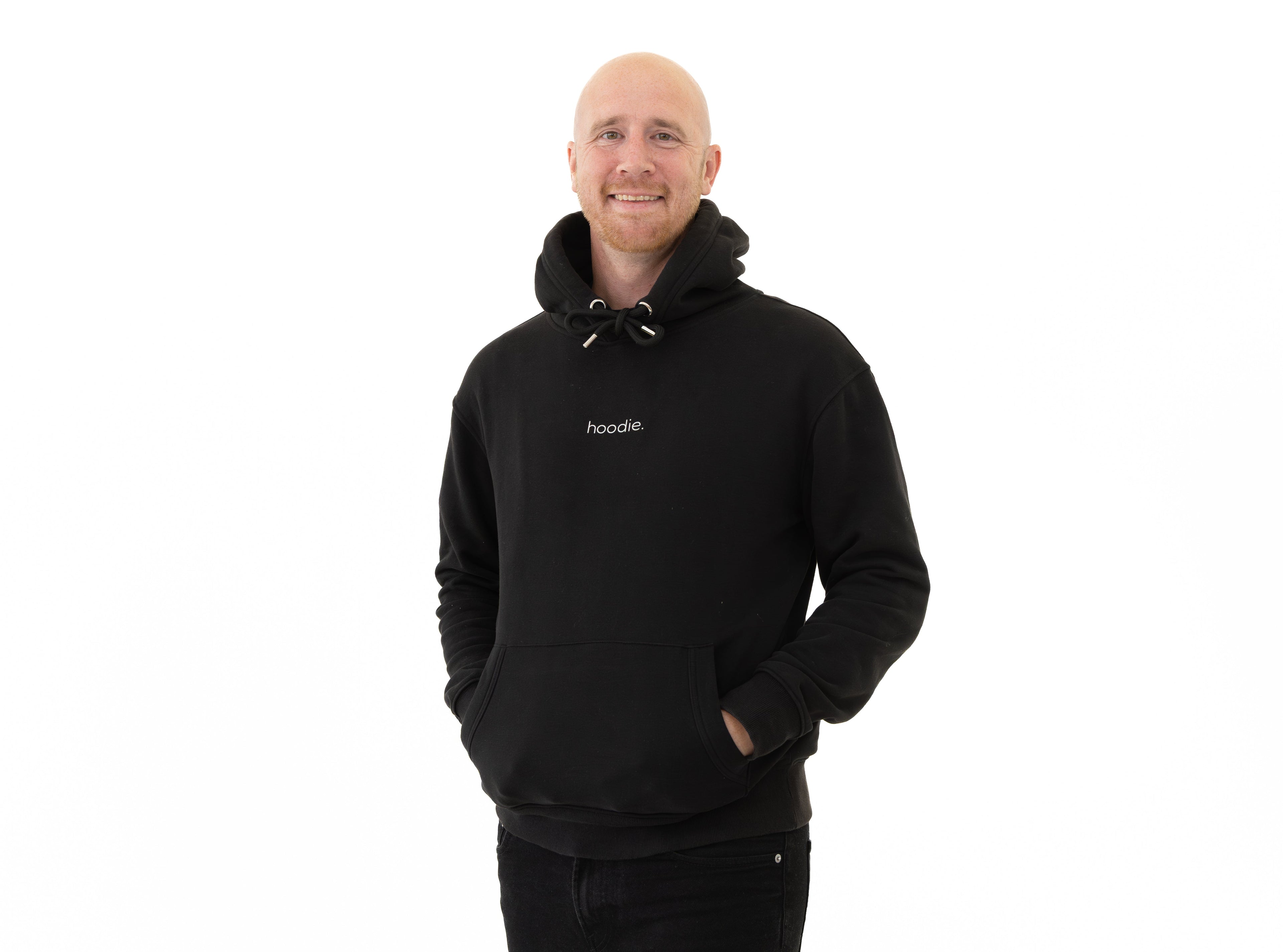 simple. hoodie. waffle. black.