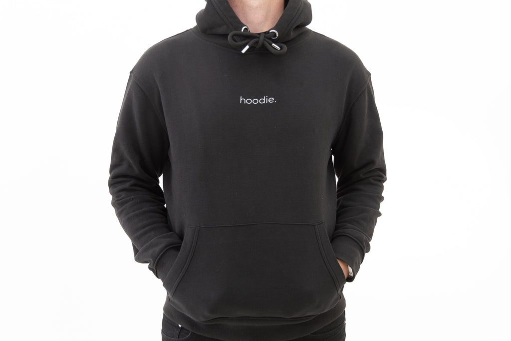 simple. hoodie. waffle. black.