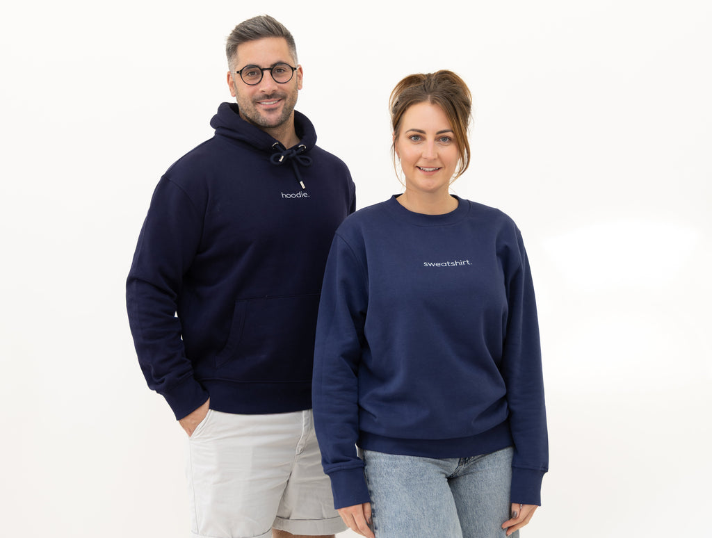 simple. sweatshirt. snug. navy.