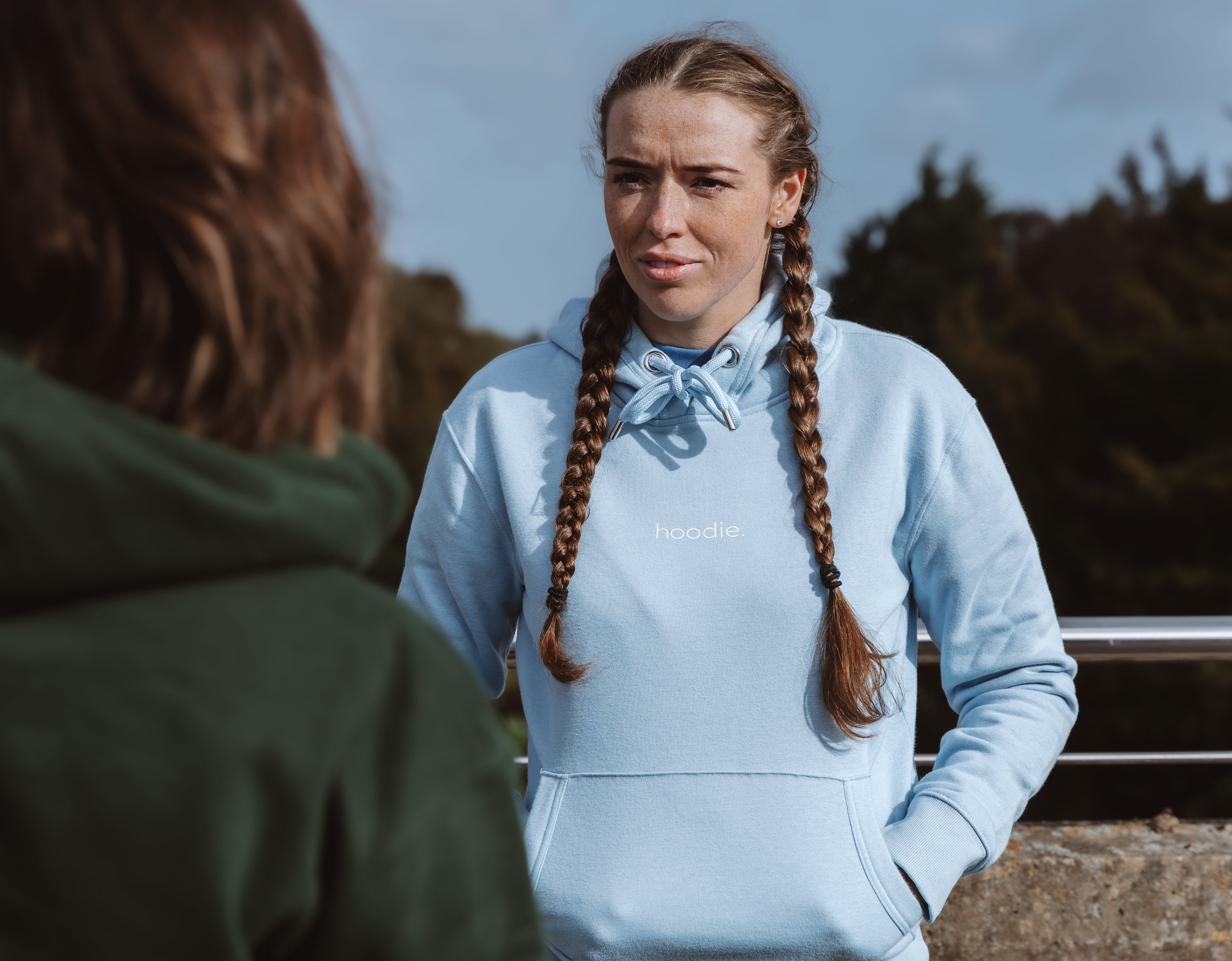 simple. hoodie. waffle. light-blue.